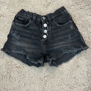 Zara black denim shorts. Girls size 8